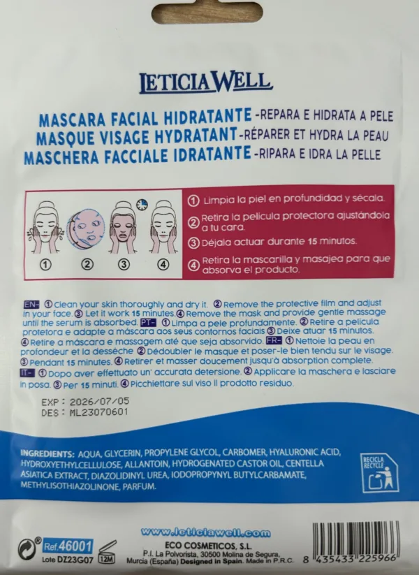mascarilla facial reparadora