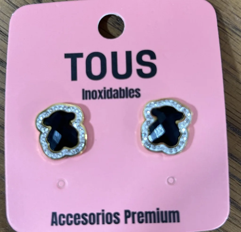 pendientes tous negro brillo